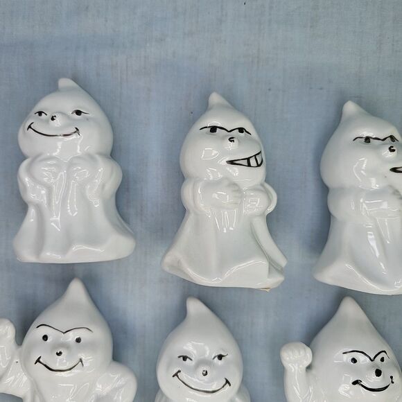 Halloween Ghost Figurines SPOOKY SCARIES Hand Painted/Sculpted Porcelain VTG '92 - Picture 7 of 16